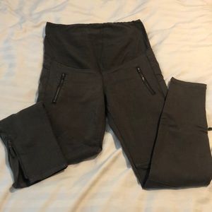 H&M Mama maternity stretchy Olive Moto pants Sz 6